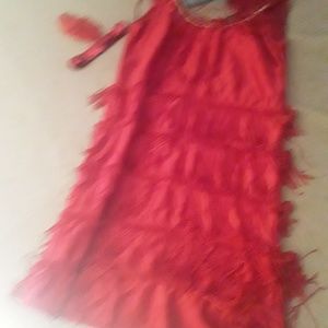 1920s red flapper dress